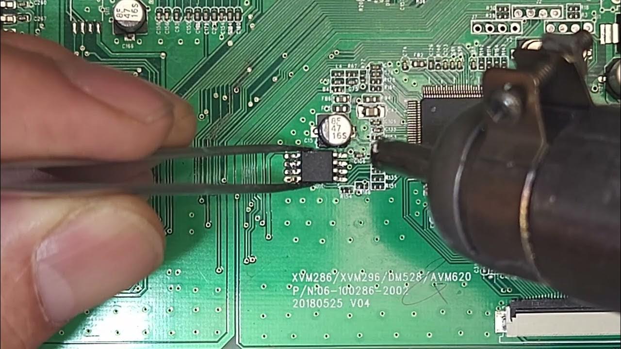 How to replace SMD components with hot air using the solder left on the