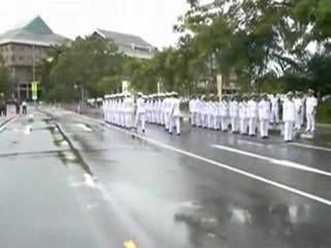 Navy personnel marching
