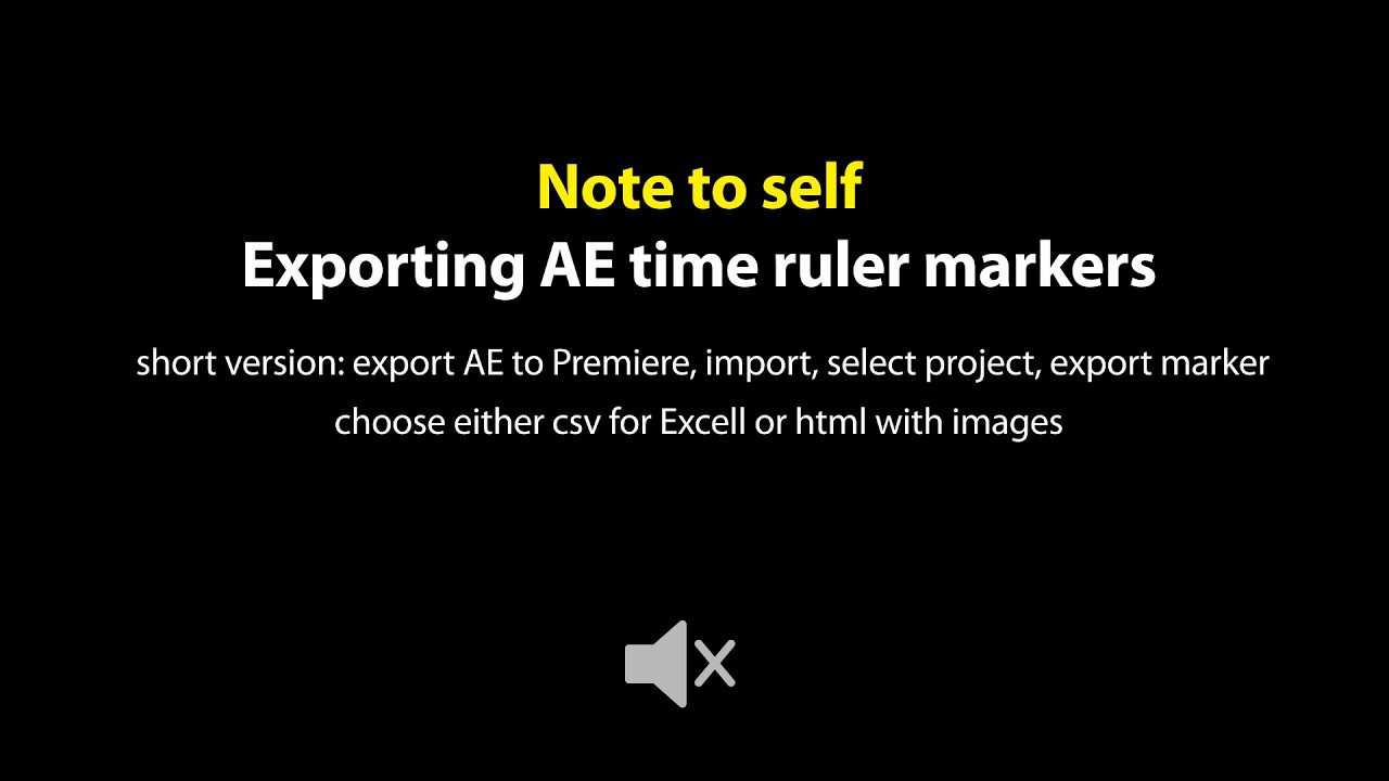 Export Time Ruler Markers from After Effect YouTube