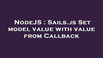 NodeJS : Sails.js Set model value with value from Callback
