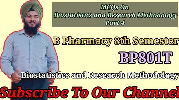 MCQs On Biostastistics And Research Methodology Part 4