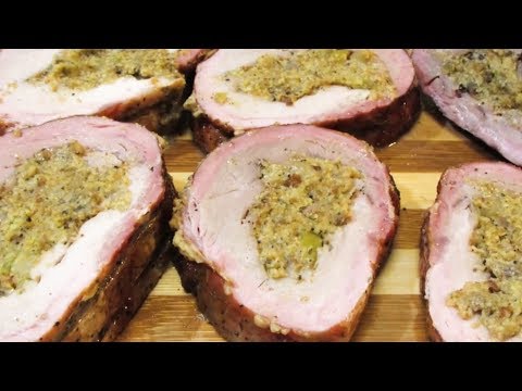 Pork Loin Stuffed and Rolled with Apple & Sausage Cornbread Stuffing - The Wolfe Pit