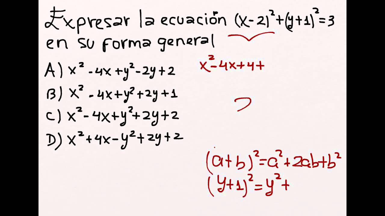 Ecuacion De La Circunferencia Forma General Y Forma Canonica