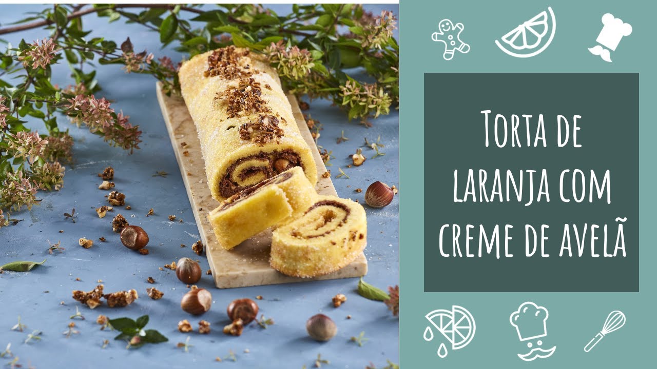 Torta de laranja com creme de chocolate e avelã