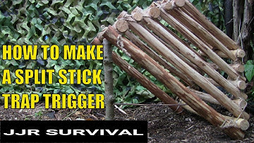 HOW TO MAKE A SPLIT STICK DEADFALL TRAP TRIGGER
