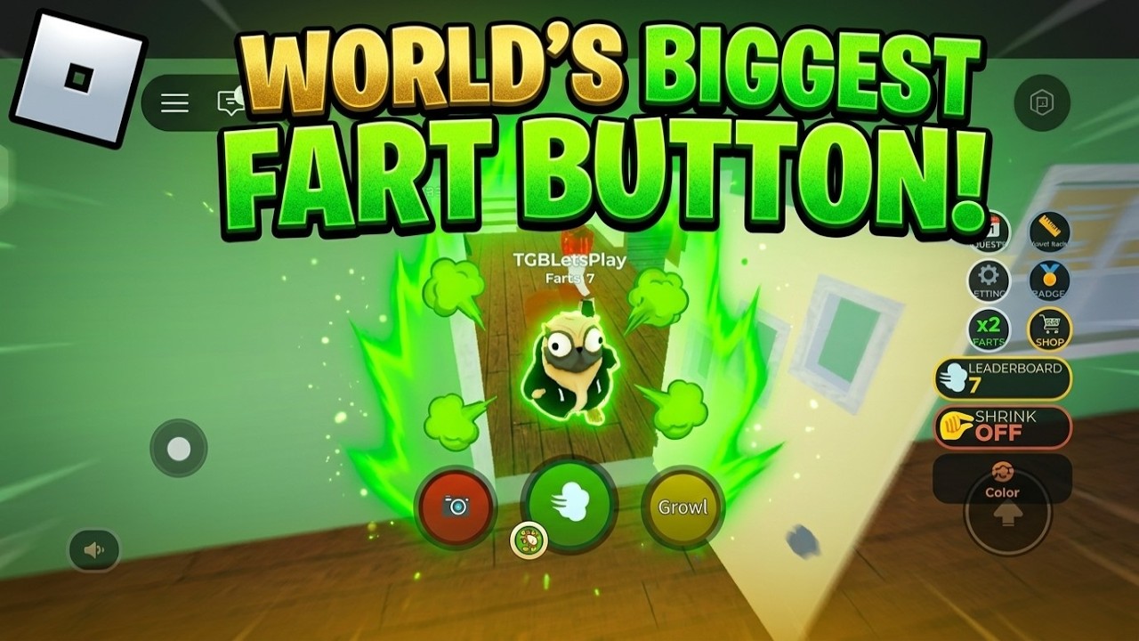 ภาพตัวอย่างวิดีโอสำหรับ จำลองการกดปุ่มตด Fart Button Simulator โดย Wondrous Winds | Roblox | เกมเพลย์ ไม่มีการพากย์ รองรั...