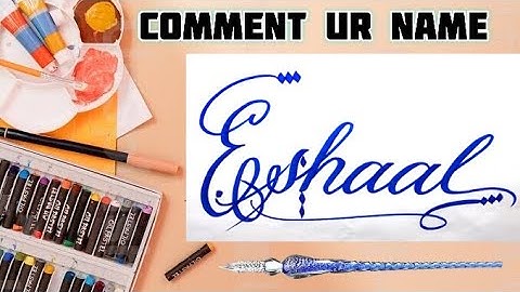 Eshaal Name Signature Calligraphy Status | How to Draw, Cursive Calligraphy with Cut Marker