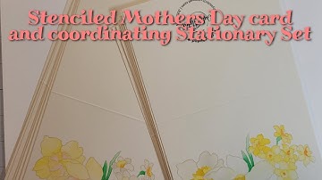 Stenciled Mothers Day Card and Coordinating Stationary Set