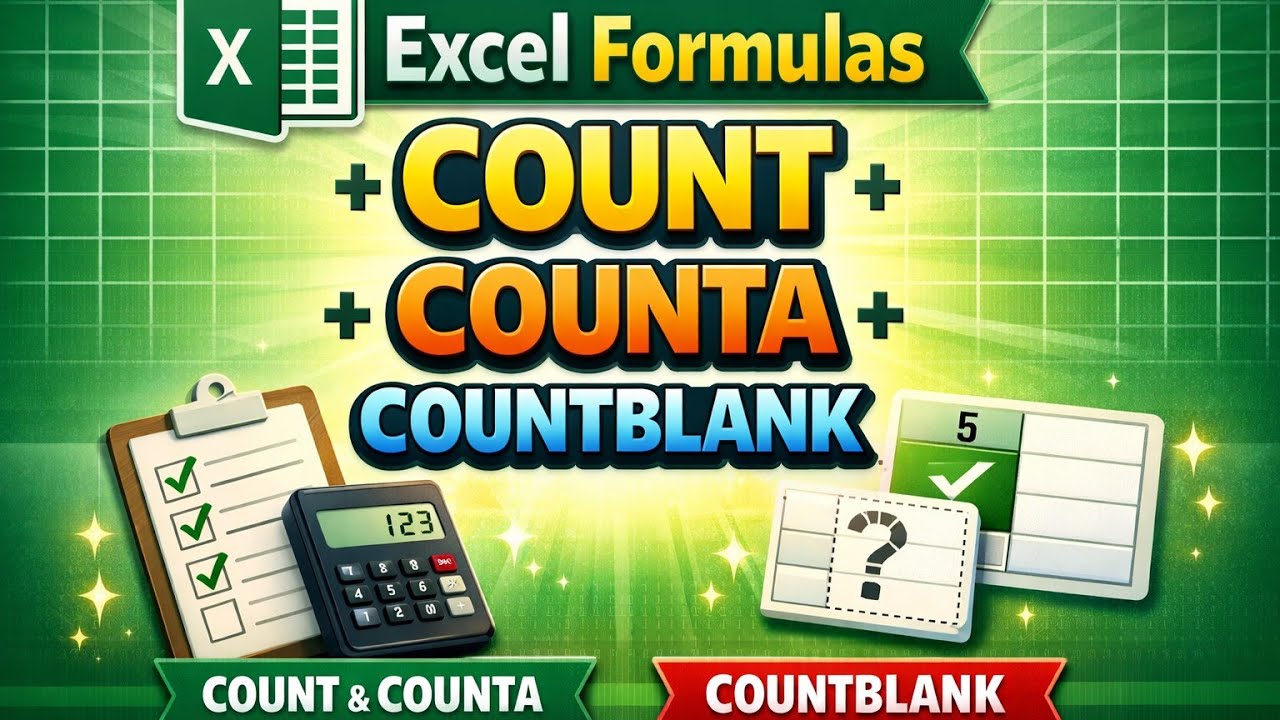 Excel Me COUNT, COUNTA & COUNTBLANK Formula | Excel Functions Hindi Me