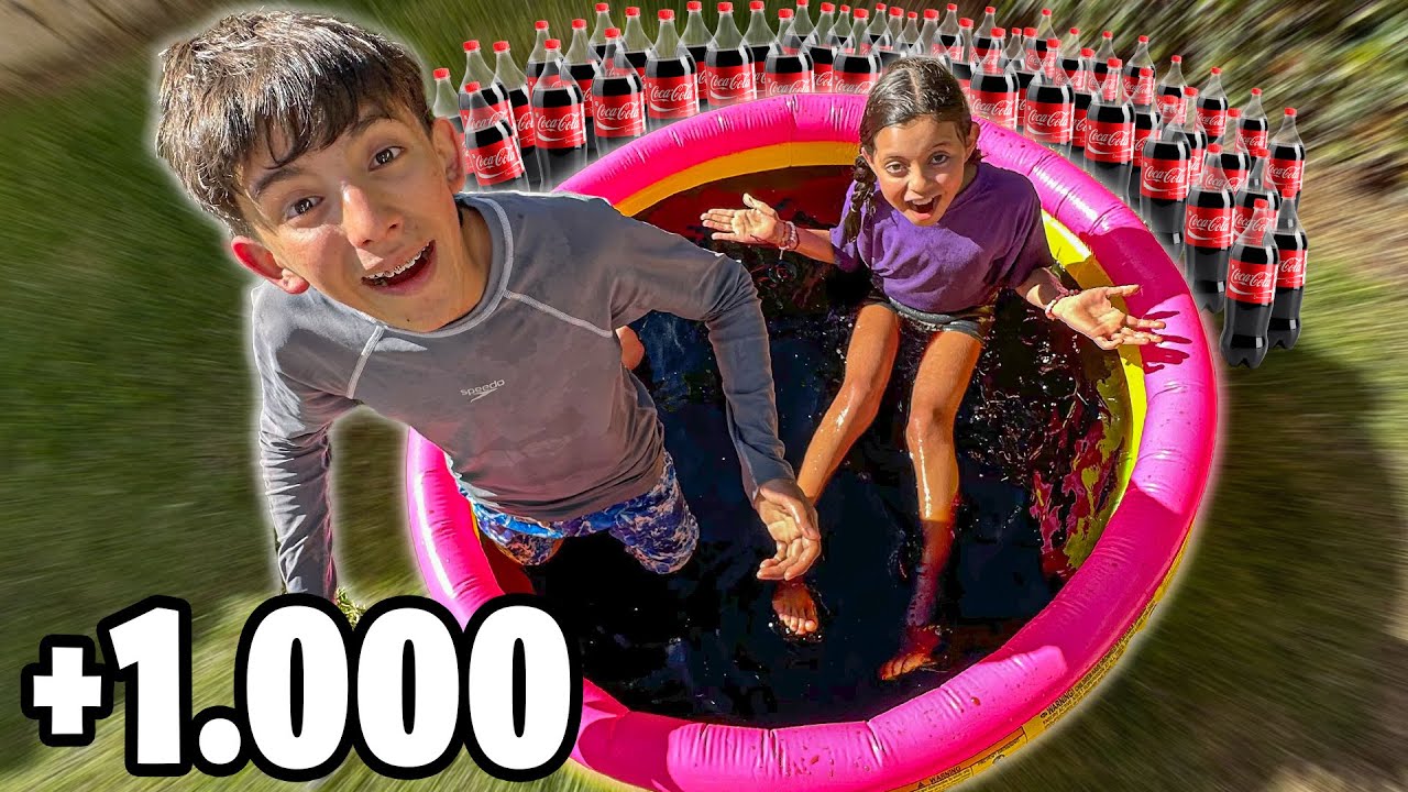 LLENAMOS de COCA COLA la PISCINA con @PRINCESA VALE / Experimento Coca cola VS Mentos