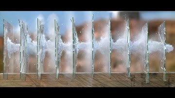 Houdini bullet through glass simulation in slow motion