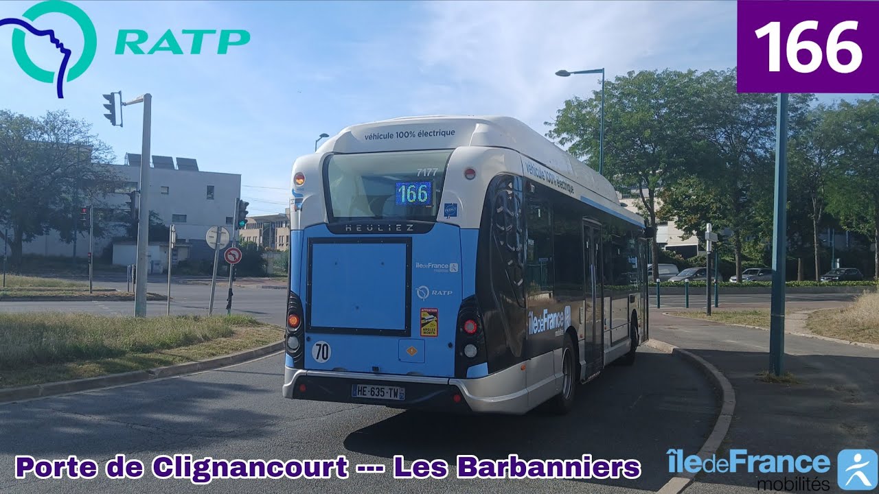 Bus 166 RATP - GX137 L ELEC N°7177 Porte de Clignancourt --- Les Barbanniers 