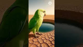 Parrot Buildsa Pond And Collects Water Init To Give To All The Animals To Drink