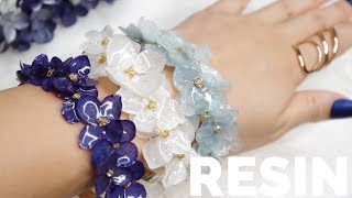 【RESIN】紫陽花バングル（プリザーブドフラワー)/How to make resin hydrangea bangle