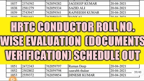 Hpssc Hamirpur HRTC CONDUCTOR Post Code 762 Roll No. Wise Schedule Out!Hpssb Hamirpur Notification
