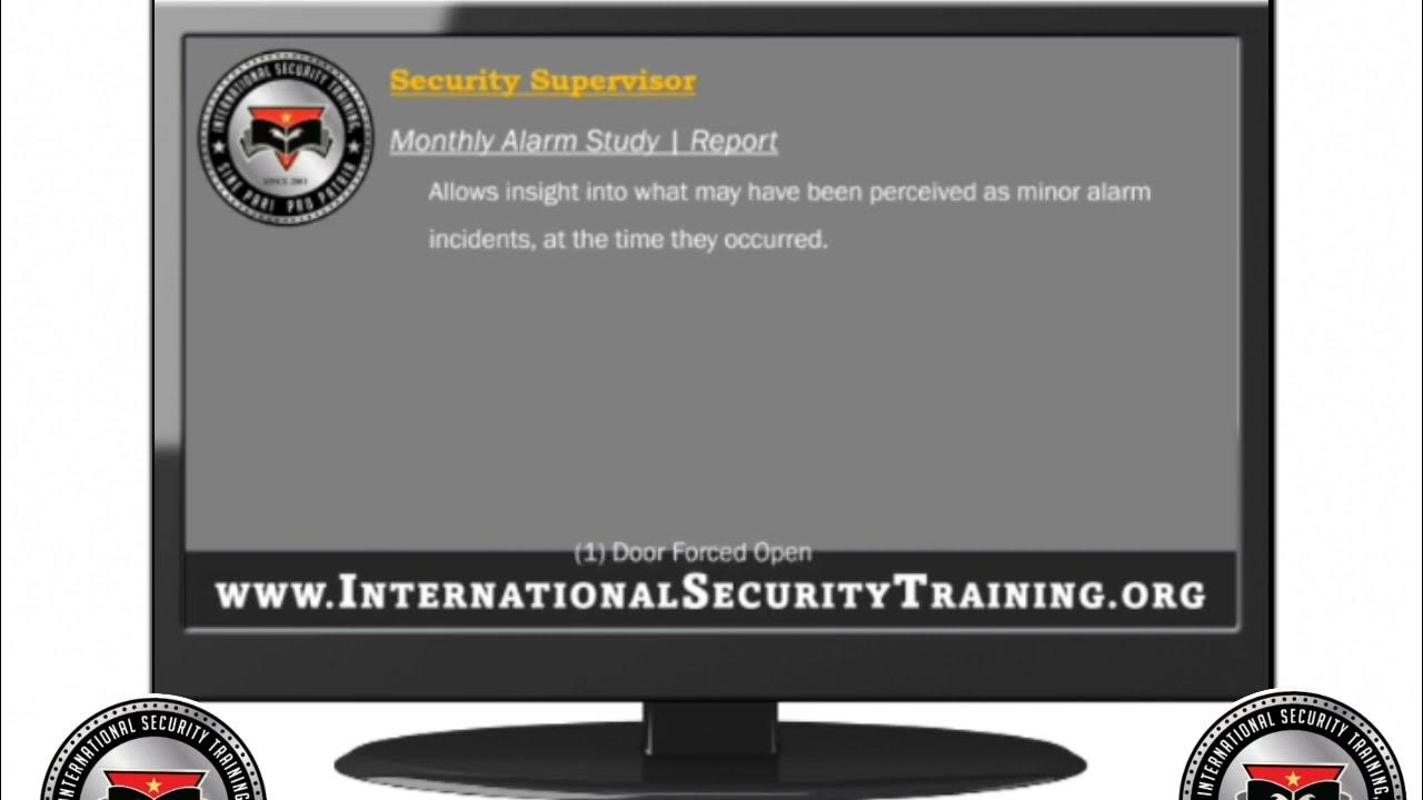 Study Your Monthly Alarm Reports International Security Training LLC