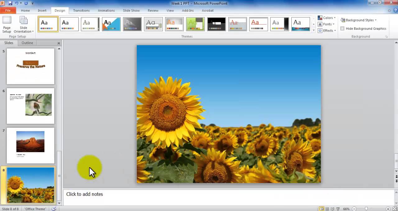 MS PowerPoint Tutorial - Changing Slide Background - YouTube