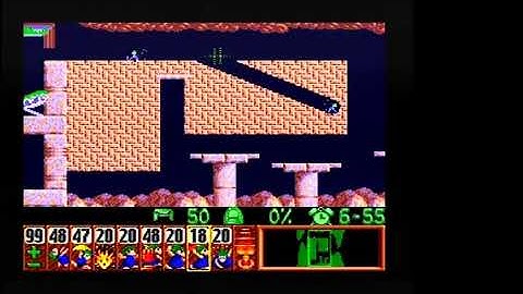 Lemmings SNES Tricky 12 Bitter Lemmings 10240 points (100% & 10 items used)