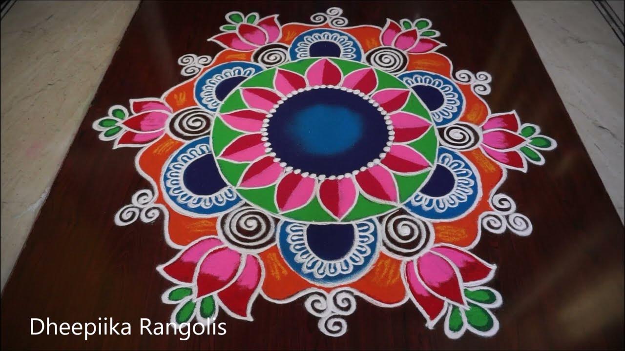 New year special Big Freehand Muggulu for Competition Sankranthi ...