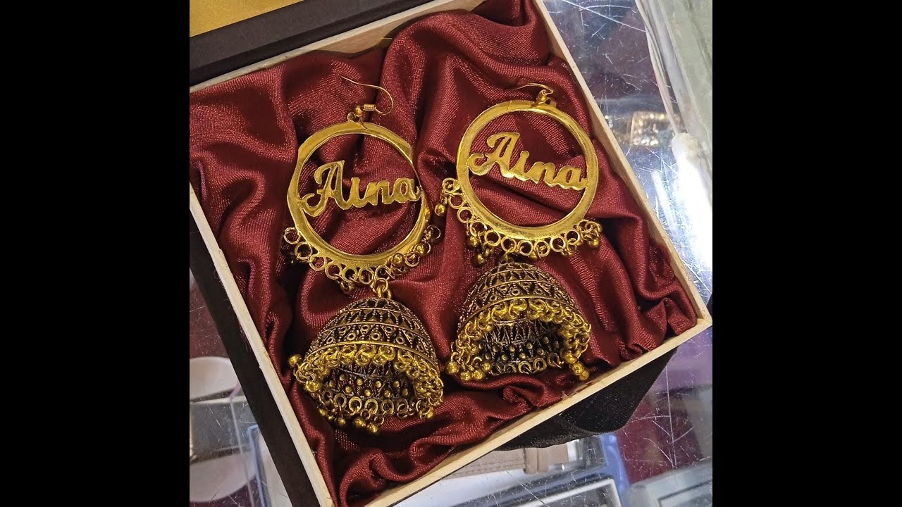 Customized Earring jhumka with names Jhumka earrings for girls MH