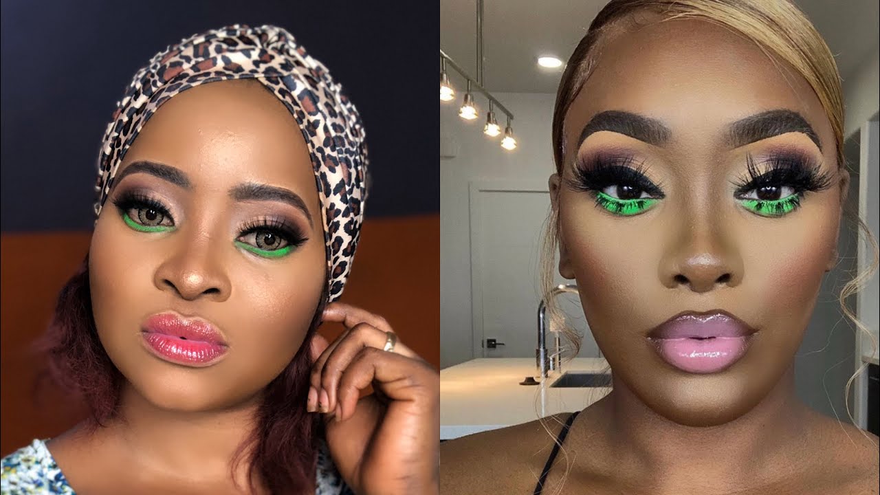 Natural+Glam look..Tailor made Jane look. Brown skin Nigeria girl.. Neon loose eyeshadow pigment