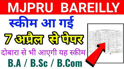 MJPRU scheme 2022, BA/ Bsc/ B.com scheme a gai exam 2022/ Paper Hacker