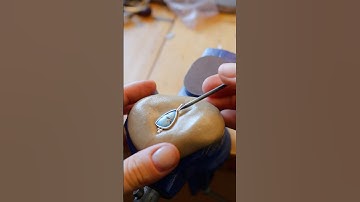 Making Silver Pendant with Turquoise #jewelry #silversmith #handmade #workshop #processvideo #diy