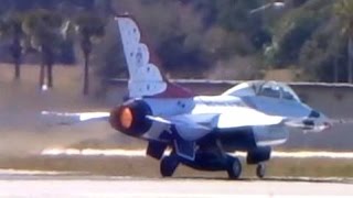 F16 Full Afterburner Takeoff & UNRESTRICTED Climb (USAF Thunderbirds)