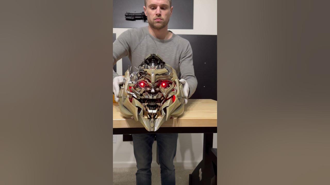 This helmet is so real! Megatron! #transformers #megatron #unboxing #optimusprime #robot