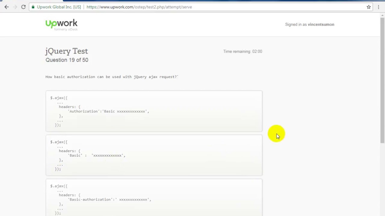 Upwork jQuery Test YouTube
