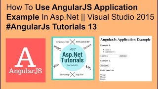 How to use angularjs application example in asp.net || visual studio 2015 #angularjs tutorials 13