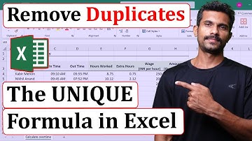 Excel formula to remove Duplicates