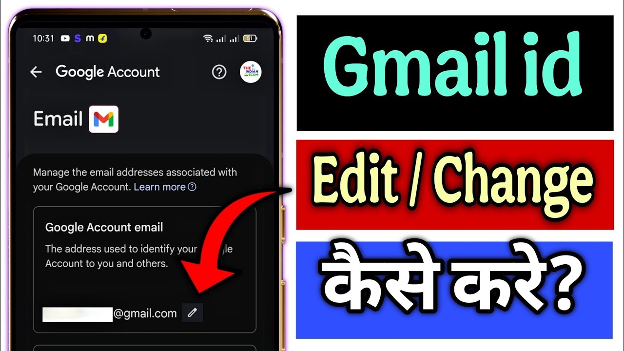 Gmail id kaise edit kare | How to change gmail id username | apna gmail id kaise change kare