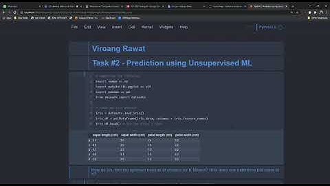 Task#2 - Prediction Using Unsupervised ML