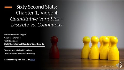 Sixty Second Stats: Chapter 1, Video 4 Discrete vs. Continuous Variables