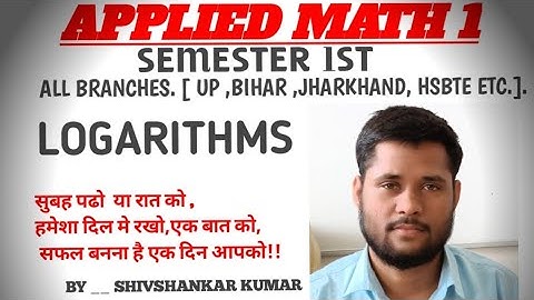 haryana polytechnic 1st 1st semester logarithm by shivshankar kumar/#viral/#video