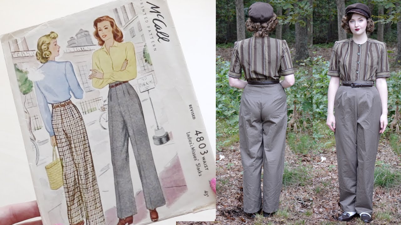 1940s Pants History- Trousers, Overalls, Jeans, Sailor, Siren Suits