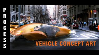 Futuristic taxi in New York city. Vehicle concept art process. AI screenshot 2