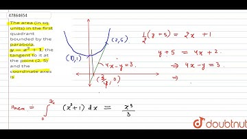 The area (in sq units) in the first quadrant bounded by the