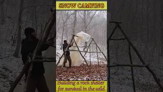 Surviving a Freezing Snowstorm Alone #snowcamp #wintercamping #camping #survival #snow #wildlife