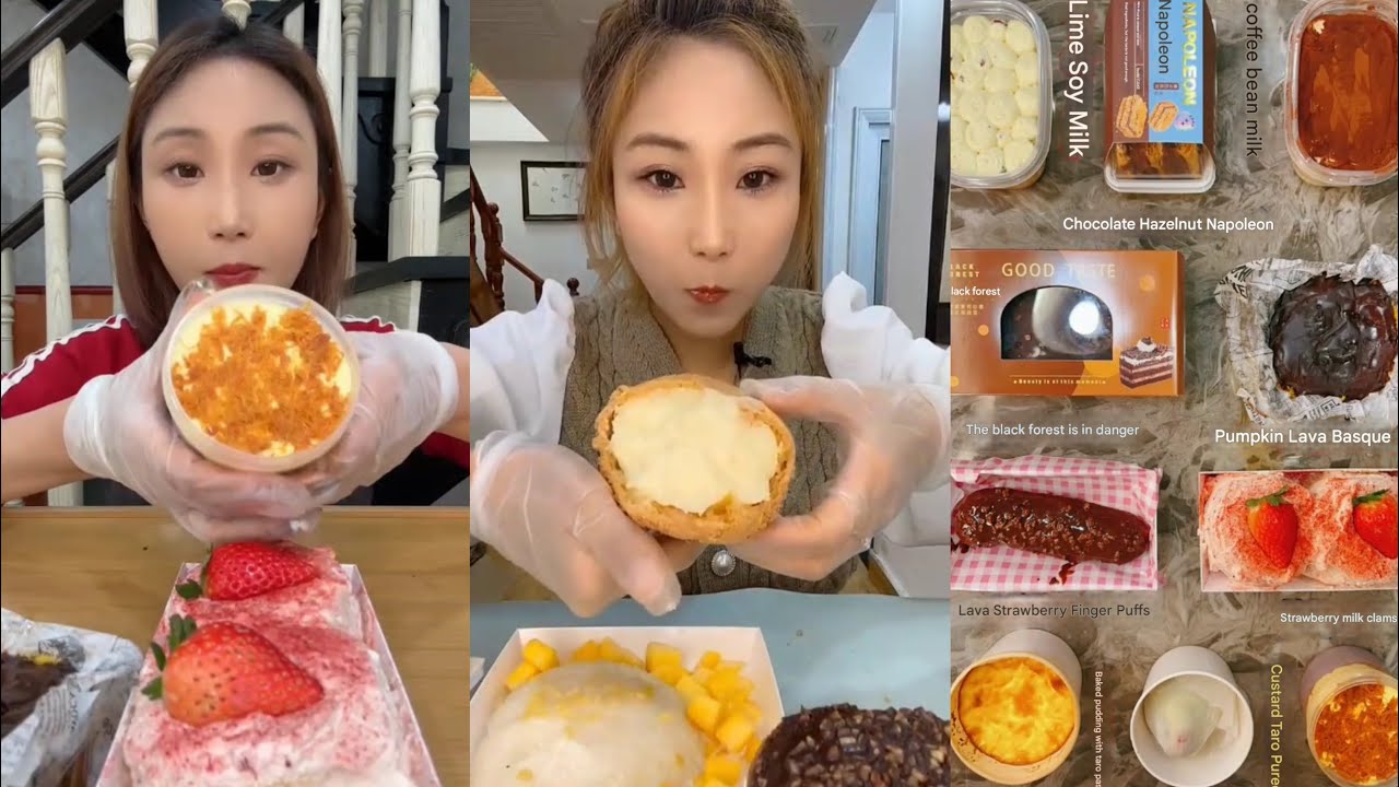 ASMR Delicious Dessert Mukbang | Tiramisu, Basque,Jar Cake,Taro Cake| Satisfying Eating Sounds #asmr