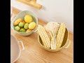 Wheat straw multifunctional fruit vegetable wash drain basket with double handle customized drain ba