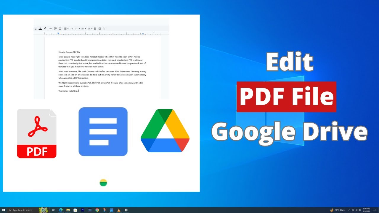 How to Edit PDF File in Google Drive on Windows - YouTube