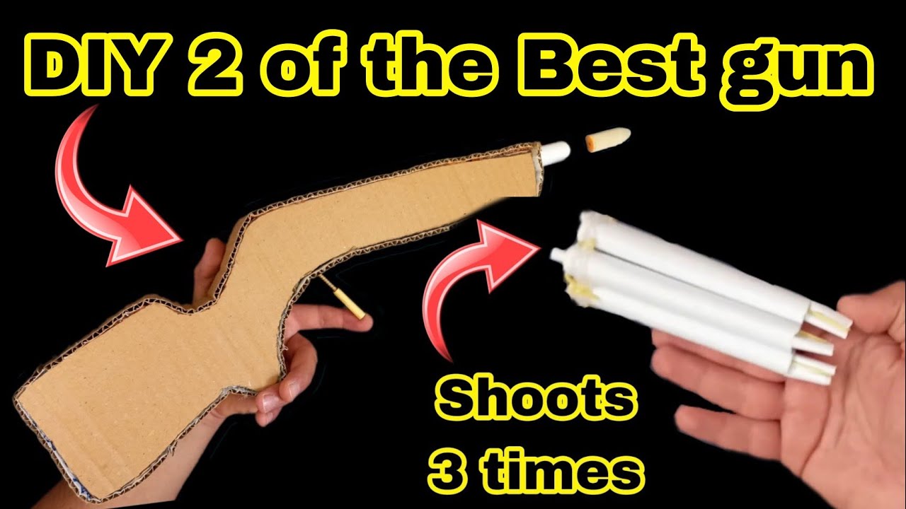 How to make 2 NERF Rifle with Cardboard and paper - YouTube
