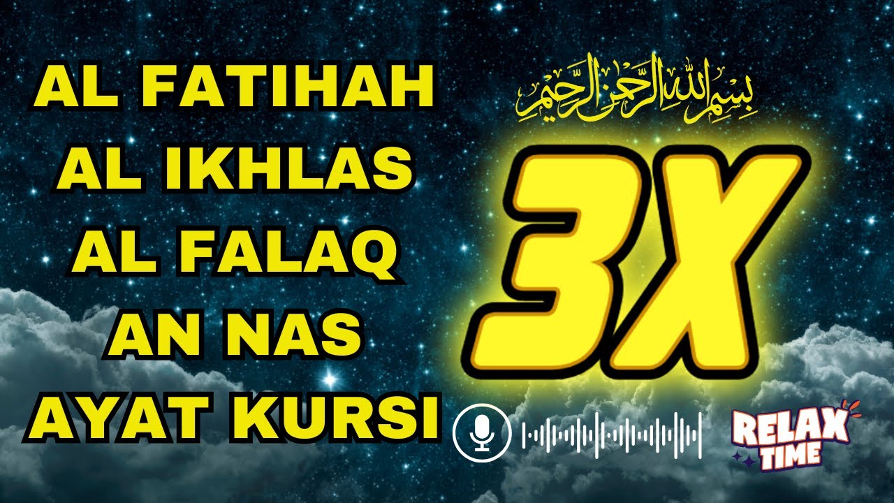 3X FATIHA, 3X AYAT KURSI, 3X IKHLAS, FELAK, NAS | SIHR, MAGIC, JINN, EVIL-EYE |  Alaa Aqel