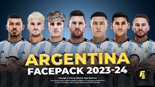 Argentina NT Facepack 2023/24 Season - Sider and Cpk - Football Life 2024 and PES 2021
