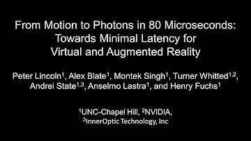 From Motion to Photons in 80 Microseconds: Towards Minimal Latency for Virtual and Augmented Reality