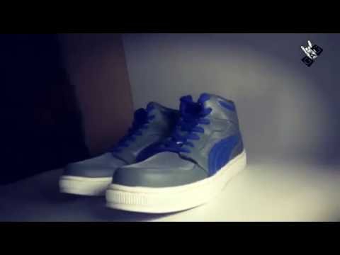 puma rebound mid lite grey sneakers