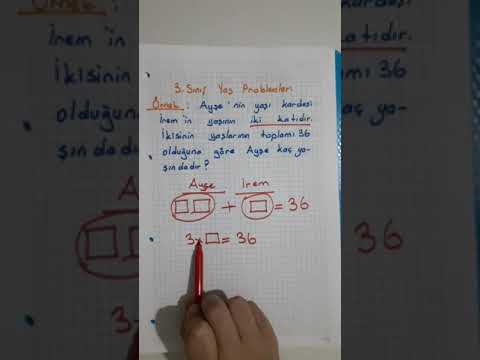 3. sınıf matematik dersi yaş problemleri çözüyoruz