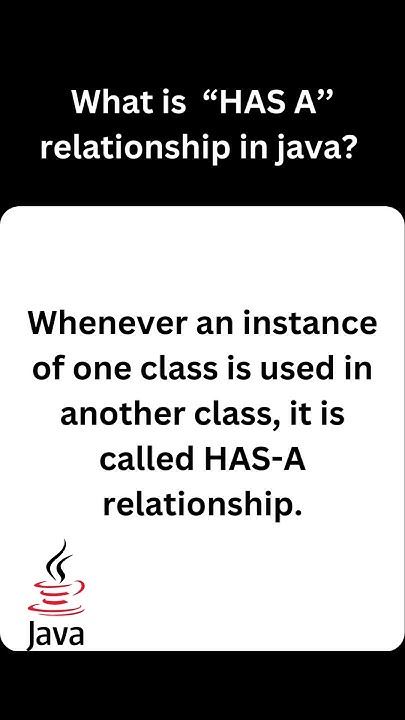 What is HAS A relationship in java - YouTube